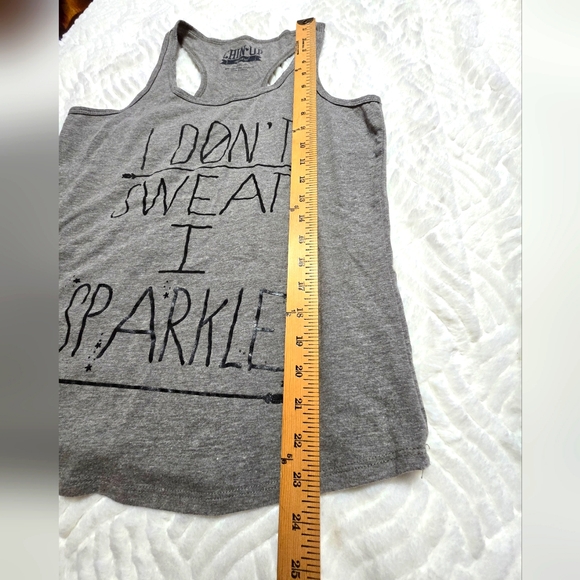 CHIN-UP Racerback Work Out Tank Top. Grey. Size M - Picture 4 of 5